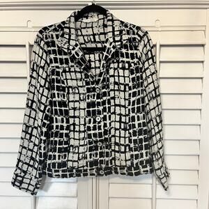 Erin London Black And White‎ Button Up Size Small